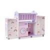 Teamson Kids Olivia’s Little World Fantasy Care Wood Doll Nursery 6-in-1 Baby Station with Cradle, High Chair, Sink & Closet, Unicorn Theme - 2 of 4