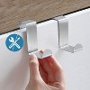 LunaLulinlk 2pcs Over the Door Hooks, Stainless Steel Reversible Cabinet Towel Hanger, Z-Shaped Hanging Hooks Hold Up to 6.6Lbs - 3 of 4