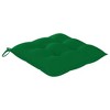 vidaXL - Set of 4 Solid Teak Wood Patio Chairs with Green Cushions - Outdoor/Garden Lounge Seats - 4 of 4