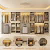 Besiost Wooden Walk-In Closet System Storage with Drawer and Hanging Rods - 4 of 4