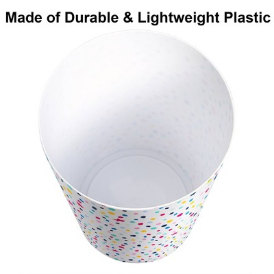 White Plastic Confetti Dot Kids' Wastebasket
