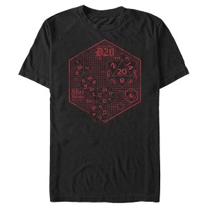 Men's Dungeons & Dragons Icosahedron Schematic T-Shirt - 1 of 4