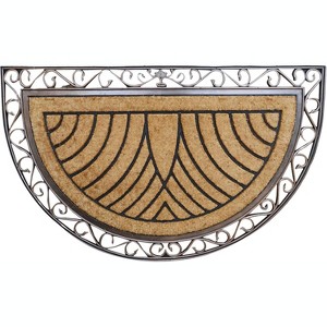 A1HC Natural Half-Round Rubber and Coir Doormat, 30" x 48", Anti-Shed, Fade-Resistant Entrance Mat - 1 of 4
