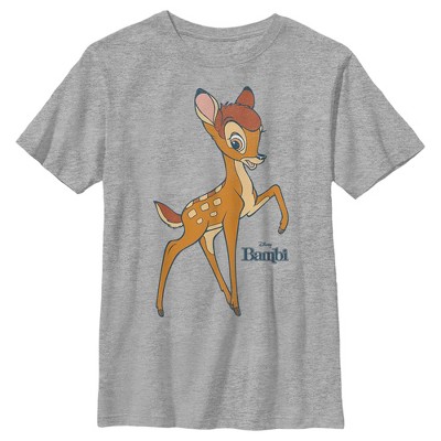 Boy s Bambi Three Leg Pose T shirt Athletic Heather Medium Target