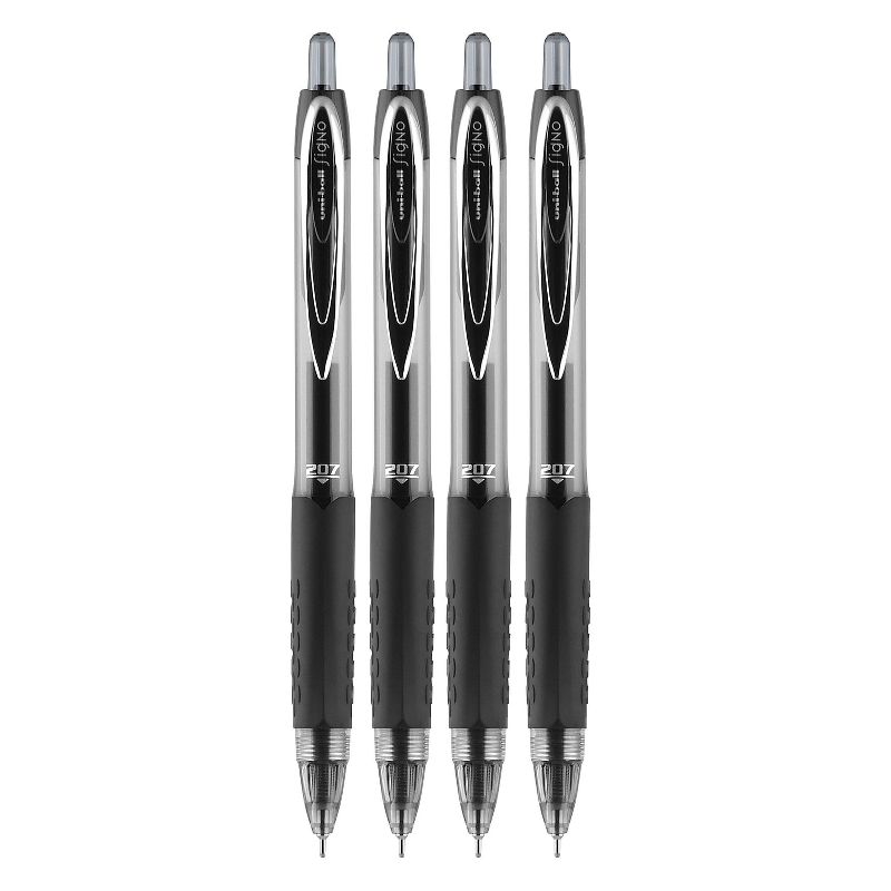 uni-ball uniball 207 Needle Retractable Gel Pens Medium Point 0.7mm Black Ink 4/Pack (1738430), 3 of 10