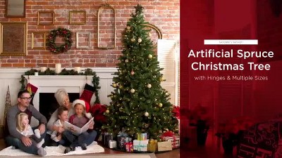 33.5'' Green Spruce Artificial Christmas Tree with Lights