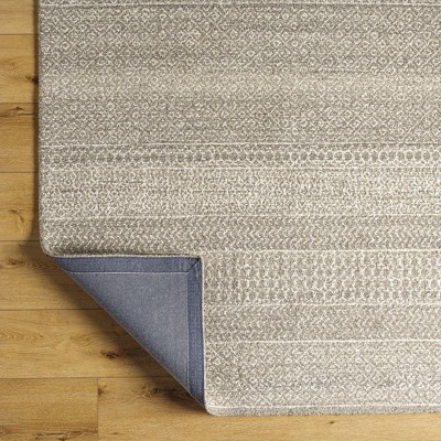 Gray Tufted Handmade Wool Rectangular Rug 5' x 7'