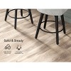 Dyonery 26" Height Counter Height Bar Stools Set of 2, Upholstered Swivel Fabric Kitchen Counter Stools with Back, Solid Wood Legs, Grey - 4 of 4