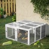 PawHut Rabbit Hutch, Wooden Outdoor Bunny Cage with Openable Foldable Top, Door, Guinea Pig Hutch, for Backyard, Garden, Fits 1-4 Rabbits, Gray - 2 of 4