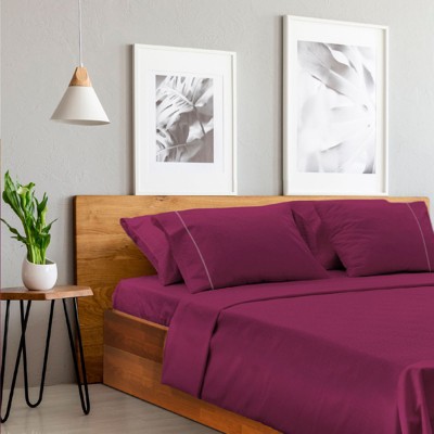 LuxClub Eggplant Full Microfiber Cooling Sheet Set with Deep Pockets