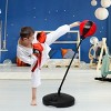 Punching Ball Da Terra COSTWAY – Altezza Regolabile 120-154 Cm, Base Stabile, Guanti Inclusi, Per Adulti E Bambini