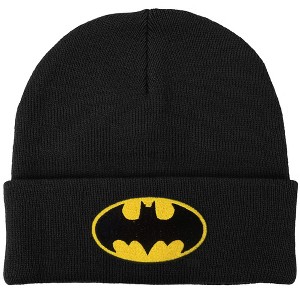 Batman Classic Bat Shield Logo Knit Beanie for Men and Women, Black - 1 of 4
