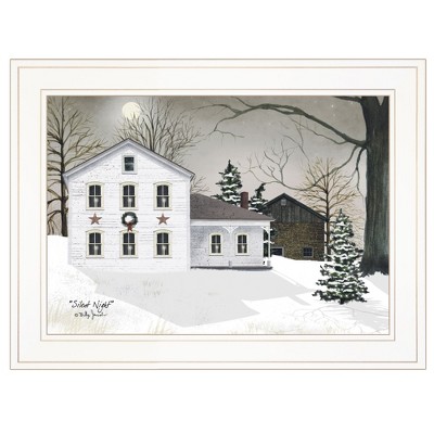 Silent Night by Billy Jacobs Ready to Hang Holiday Framed Print, White Frame