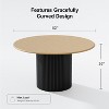 PexFix 52" Wood Round Dining Table Kitchen Table for 4-6 with Arc-Shaped Edge Top & Concave Cylinder Legs for Living/Dining Room Coffee Office Natural - 4 of 4