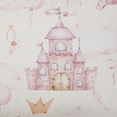 Fairytale Princess Pink Printed Kids Bedding Set with Comforter