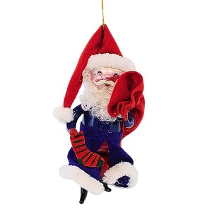 De Carlini Italian Ornaments 6.5 Inch Santa Salutes Christmas Tree Ornament , Patriotic Claus Christmas Italian (1PC) - 1 of 3
