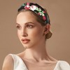 Unique Bargains Women's Elegant Knotted Printed Wide Hairband 6.50"x4.92" Black Red 1 Pc - 2 of 3