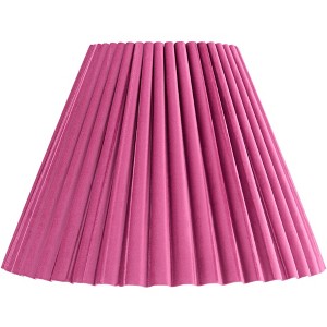 Springcrest 7" Top x 15" Bottom x 10" High x 10 3/4" Slant Lamp Shade Replacement Medium Plum Red Empire Velvet Arc Pleated Spider Harp Finial - 1 of 4