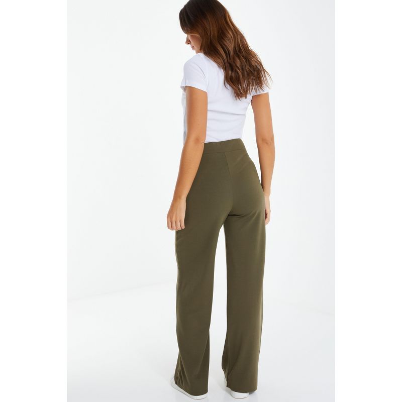 QUIZ Women's Olive Green Buckle Detail Palazzo Pant, 4 of 7