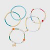 Acrylic Pearl Horn and Pasta Beaded Bracelet Set 5pc - Universal Thread™ Blue/White/Yellow - 3 of 4