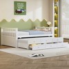 Sapphtopaz Wooden Daybed Bed Frame with Trundle Bed and 3 Drawers Modern Save-Space Sofa Bed with Slats Support for Bedroom,Apartment - 4 of 4