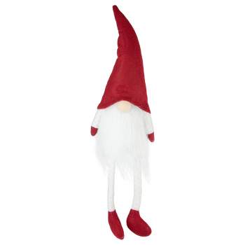 Northlight 20" Lighted Red and White Sitting Gnome Tabletop Christmas Decoration