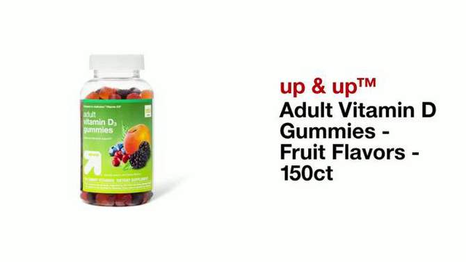 Adult Vitamin D Gummies - Fruit Flavors - 150ct - up &#38; up&#8482;, 2 of 5, play video