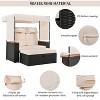 YOOCOZZ 2-Piece Patio Rattan Loveseat with 5 Positions and Bench Lounge Roof Set - 3 of 4