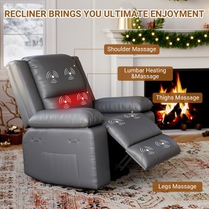 Oversized Lift Recliner Chair, Faux PU Leather Massage Chair,Adjustable Reclining Chair with Massage and Heat,  Electric Lift Chair - 1 of 4