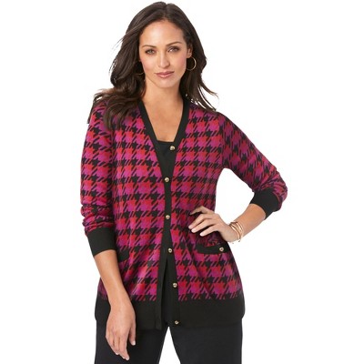 Jessica London Women's Plus Size V-Neck Cardigan Sweater