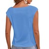 Imily Bela Womens Cap Sleeve Scoop Neck Casual Solid Color Basic T Shirt Blouses Tank Tops - 3 of 4