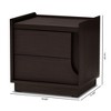 Larsine Finished 2 Drawer Nightstand Brown - Baxton Studio: Modern Design, Cut-Out Handles, Engineered Wood - 4 of 4