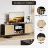 Rattan TV Stand for 75 Inch TV - 65 Inch Entertainment Center with Storage TV Console with Adjustable Shelf Media Console Cabinet with 2 Doors - 3 of 4