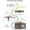 10 X 10ft Pop-Up Canopy, Foldable Outdoor Sunshade Shelter, One-Push Setup Tent for Events, Parties, Camping and Commercial - 2 of 4