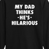 Boys' - Instant Message - King Of Dad Jokes Hilarious Long Sleeve Graphic T-Shirt - 2 of 4