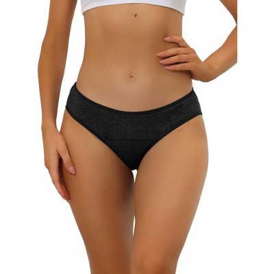 Allegra K Women's Period Mid-Rise Available in Plus Size Hipster Underwears  Black 3X-Large