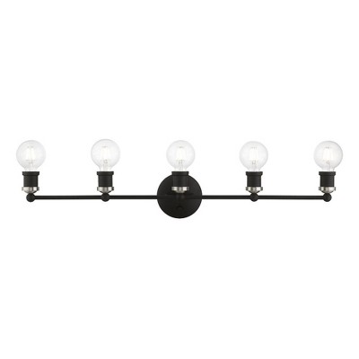 Livex Lighting Lansdale 5 - Light Vanity in  Black/Brushed Nickel
