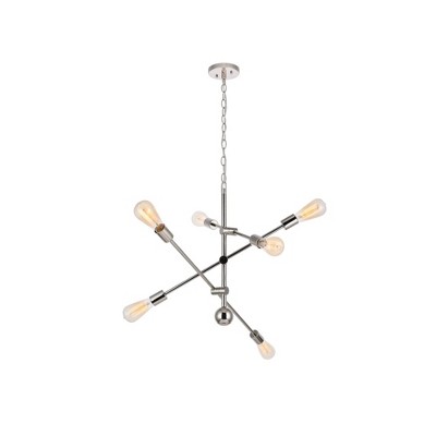 Axel Polished Nickel 6-Light Adjustable Modern Pendant