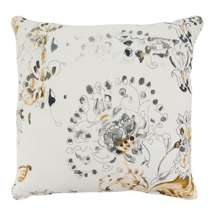 Saro Lifestyle Linen Ruffled Design Throw Pillow, Blue, 20
