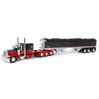 First Gear DCP 1/64 Scale Peterbilt 389 & ERMC Trailer Diecast Model - White/Blue, 22.25" Long - View #9