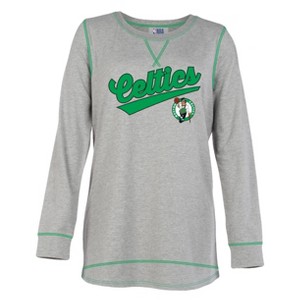 NBA Boston Celtics Women's Gray Long Sleeve Team Slugger Crew Neck T-Shirt - 1 of 4