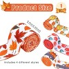 4 Rolls 20 Yards Thanksgiving Wired Edge Ribbon | Autumn Pumpkin Maple Leaf Truck Pattern | Grosgrain DIY Crafting & Party Decor Supplies - 3 of 4
