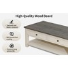 Etelifrank Modern Storage White Oak Drawer Coffee Table - Rustic Farmhouse Living Room Centerpiece - 3 of 4
