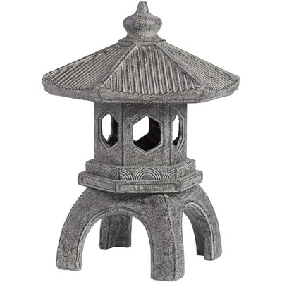 John Timberland Asian Indoor Outdoor Statue 16 1/2" High Pagoda Sculpture for Table Desk Yard Garden Patio Deck Home