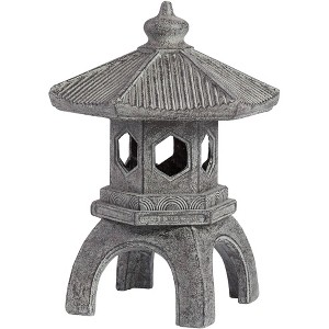 John Timberland Pagoda Statue Sculpture Garden Decor Indoor Outdoor Front Porch Patio Yard Outside Home Balcony Old Faux Stone Finish 16 1/2" Tall - 1 of 4