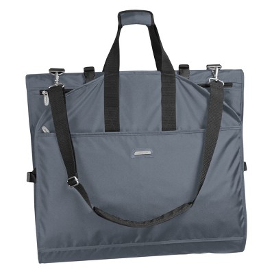 WallyBags 45 Premium Framed Garment Bag with Shoulder Strap and Multiple Pockets, Black