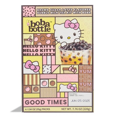 A-Sha Hello Kitty Boba Kit Brown Sugar Latte - 4pk/7.76oz 