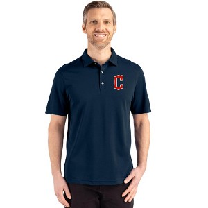 Cleveland Guardians1 Cutter & Buck Advantage Refresh Epic Confidence Recycled Mens Big & Tall Tri-Blend Pique Polo - Liberty Navy - 1X Large Tall - 1 of 1
