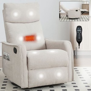 CENGHU Heat Massage Manual Recliner Chair with Rocker and Swivel, Fabric Recliner Chair for Adult, 360� Swivel Rocking Chair for Bedroom, Living Room - 1 of 4