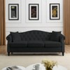 80" Beige Velvet Chesterfield Sofa for Living Room. 3 Seater, Tufted, Rolled Arms, Nailhead. For Living Room, Bedroom - 3 of 4